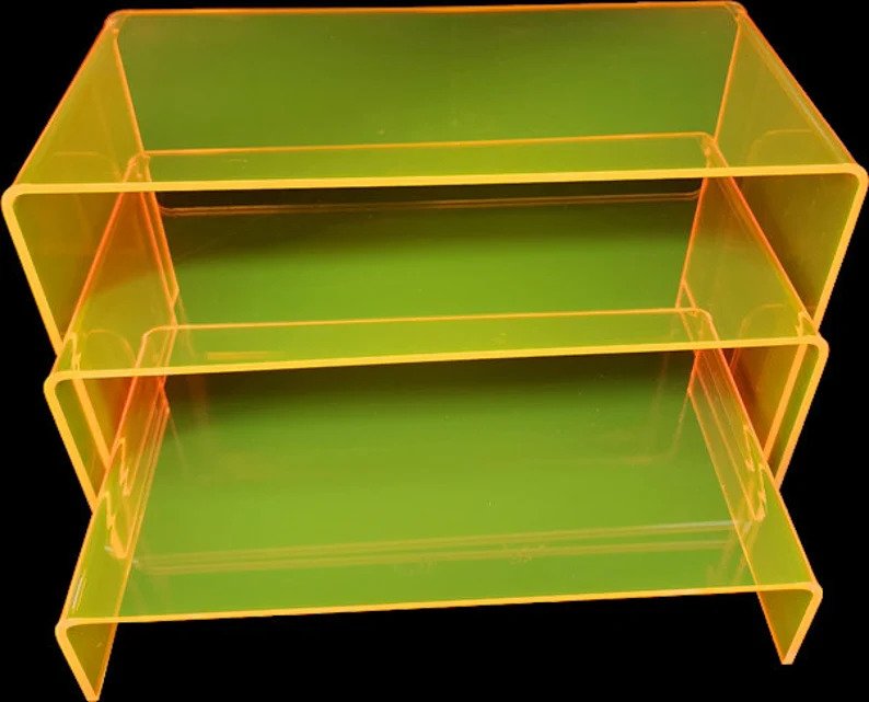 Acrylic Risers (Set Of 3) Colourful Fluoro APF Australian Plastic